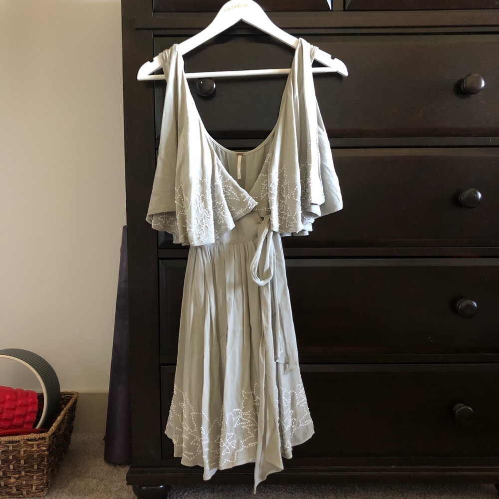Beaded Free People Wrap Dress
